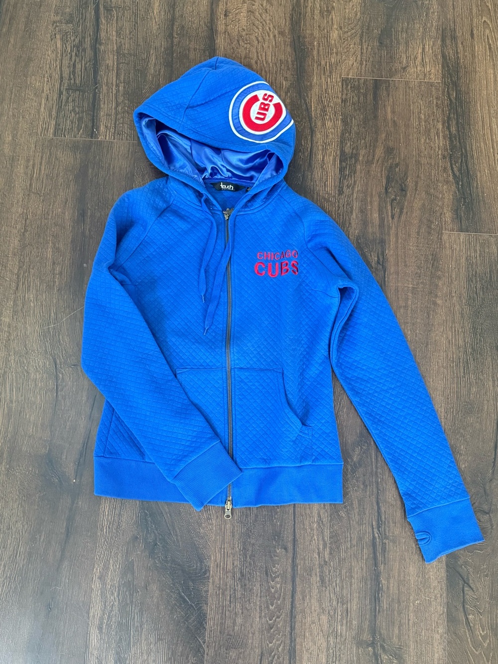 Quilted Chicago Cubs  full Zip Hoodie